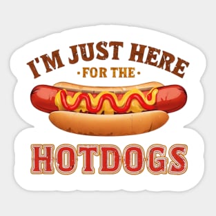 Im Just Here For The Hot Dogs Funny Foodie Weiner Hot Dog Sticker